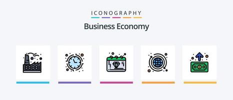 ligne économique remplie de 5 packs d'icônes, y compris l'économie. bancaire. économie. revenu. économie. conception d'icônes créatives vecteur