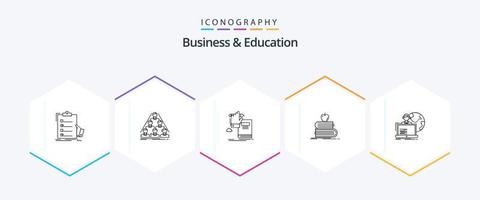 pack d'icônes de 25 lignes pour les affaires et l'éducation, y compris l'étudiant. retour à l'école. entreprise. croissance. apprentissage vecteur