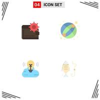 4 icônes plates vectorielles thématiques et symboles modifiables d'éléments de conception vectoriels modifiables de campagne de fabrication d'argent de jouet de portefeuille vecteur
