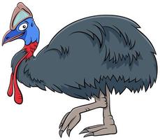 illustration de dessin animé de caractère animal oiseau casoar vecteur