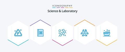 science 25 pack d'icônes bleues comprenant la science. bol. science. science. éducation vecteur