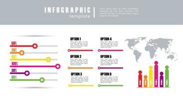 statistiques de modèle infographique avec des cartes de la planète terre vecteur