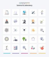 science créative 25 pack d'icônes plates telles que la science. livres. missile. pomme. laboratoire vecteur