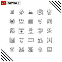 25 icônes créatives signes et symboles modernes des montagnes objectif flèche réussite commerciale éléments de conception vectoriels modifiables vecteur