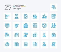 trouver un pack d'icônes de couleur bleue de 25 emplois, y compris les ressources humaines. fonctionnement. déposer. bureau. emploi vecteur