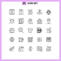 pack de 25 symboles universels de conception de carte de développement d'ampoule éléments de conception vectoriels modifiables par la souris vecteur