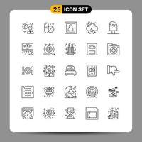 pack d'icônes vectorielles stock de 25 signes et symboles de ligne pour la photographie cool éléments de conception vectoriels modifiables soleil froid vecteur