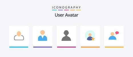 pack d'icônes utilisateur plat 5 comprenant. profil. . conception d'icônes créatives vecteur