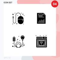 pack d'icônes vectorielles stock de 4 signes et symboles de ligne pour la conception graphique idée statistiques commerciales éléments de conception vectoriels modifiables vecteur