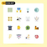 symboles d'icônes universelles groupe de 16 couleurs plates modernes d'emojis tristes structure créative science pack modifiable d'éléments de conception de vecteur créatif