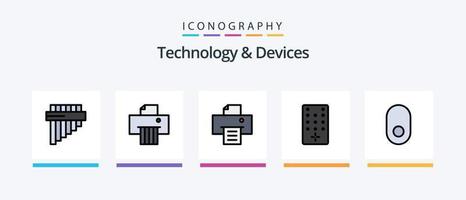 ligne d'appareils remplie de 5 packs d'icônes, y compris. papier. matériel. appareil. électrique. conception d'icônes créatives vecteur