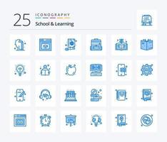 école et apprentissage pack de 25 icônes de couleur bleue, y compris l'éducation. connaissance. la toile. éducation. école vecteur