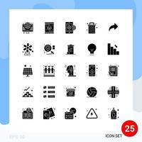 pack d'icônes vectorielles stock de 25 signes et symboles de ligne pour les ordures été sol panier globe éléments de conception vectoriels modifiables vecteur