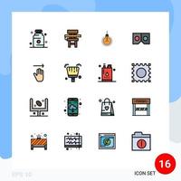 16 icônes créatives signes et symboles modernes de main vr meubles verres conseils éléments de conception vectoriels créatifs modifiables vecteur