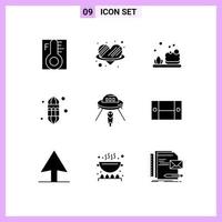 9 icônes créatives signes et symboles modernes de lampe extraterrestre romance ramadan lanterne éléments de conception vectoriels modifiables vecteur