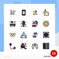 16 icônes créatives signes et symboles modernes de la touche médicale android geste vers le haut des éléments de conception vectoriels créatifs modifiables vecteur