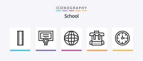 pack d'icônes de la ligne 5 de l'école, y compris l'éducation. éducation. éducation. test. labé. conception d'icônes créatives vecteur