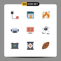 9 icônes créatives signes et symboles modernes de la maison wifi shopping sac d'ordinateur éléments de conception vectoriels modifiables vecteur