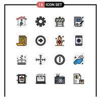 ensemble de 16 symboles d'icônes d'interface utilisateur modernes signes pour la conception argent conseil justice équilibre éléments de conception vectoriels créatifs modifiables vecteur