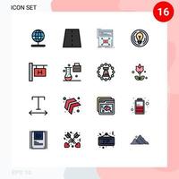 16 icônes créatives signes et symboles modernes de l'ampoule de route créative éléments de conception de vecteur créatif modifiables web