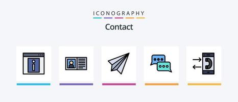 ligne de contact rempli pack de 5 icônes, y compris convo. Contactez-nous. poster. contact. Contactez-nous. conception d'icônes créatives vecteur