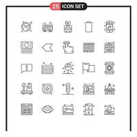 symboles d'icônes universelles groupe de 25 lignes modernes d'argent amour pâques ensembles de rencontres éléments de conception vectoriels modifiables vecteur