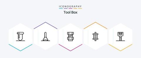 outils pack d'icônes de 25 lignes comprenant. éplucheur. ingénierie. ustensiles de cuisine. outils vecteur