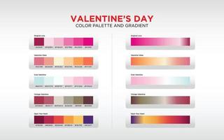 palette de couleurs et dégradé pour la saint valentin vecteur