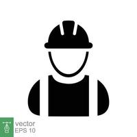 icône de travailleur de la construction. style plat simple. chapeau de travailleur, casque dur d'entrepreneur, homme constructeur, casque, concept de sécurité. illustration vectorielle isolée sur fond blanc. ep 10. vecteur