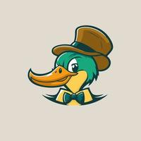 icône de mascotte de logo de personnage de canard ou d'oie cool pour la marque en vecteur de dessin animé