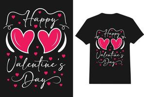 vecteur de conception de t-shirt de la Saint-Valentin, conception de t-shirt pour la Saint-Valentin heureuse, impression de vêtements, désherbage, moment romantique, mode féminine, anniversaire, texte de la Saint-Valentin avec vecteur de coeur d'amour