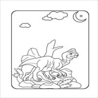 coloriage adulte dinosaure vecteur