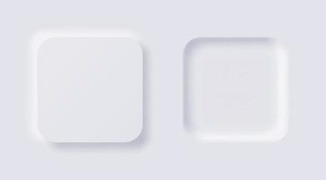 ensemble vectoriel d'éléments de conception de neumorphisme de bouton blanc, bouton et élément pour la conception de sites Web d'interface utilisateur ou la conception d'interface utilisateur d'application.