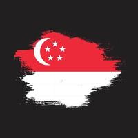 effet de texture vecteur de drapeau vintage singapour