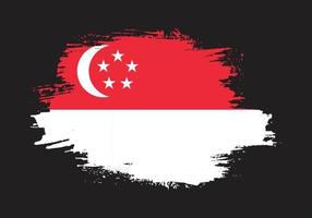 vecteur de drapeau de singapour en détresse délavé