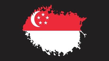 vecteur de drapeau de coup de pinceau de singapour