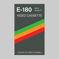 modèle de vecteur de couverture de cassette vhs noir