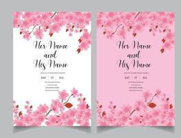 belle conception florale de carte d'invitation de mariage vecteur