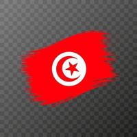 drapeau national tunisien. coup de pinceau grunge. vecteur
