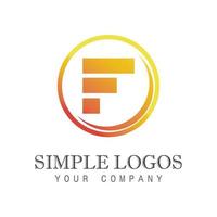 f lettre initiale logo vector design