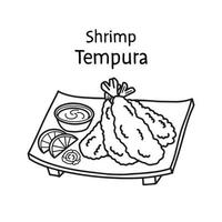 tempura - illustration vectorielle de cuisine japonaise. vecteur