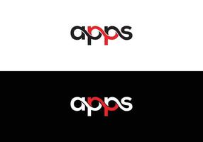 modèle de conception de logo de typographie d'applications vecteur