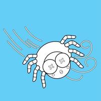 timbre numérique de dessin animé mignon araignée bitsy vecteur