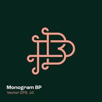 monogramme logo bp vecteur