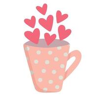 doodle clipart jolie tasse rose pour l'amour vecteur