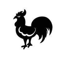 symbole de l'année, poulet coq, silhouette, illustration vectorielle vecteur