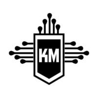 conception de logo de lettre km. création initiale créative de logo de lettre km km. concept de logo de lettre initiales créatives km. conception de lettre km. vecteur