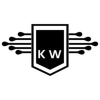 kw lettre logo design.kw créatif initial kw lettre logo design. concept de logo de lettre initiales créatives kw. conception de lettre kw. vecteur