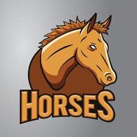 logo mascotte tête de cheval vecteur