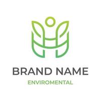 modèle de conception de logo avec thème environnement et nature vecteur